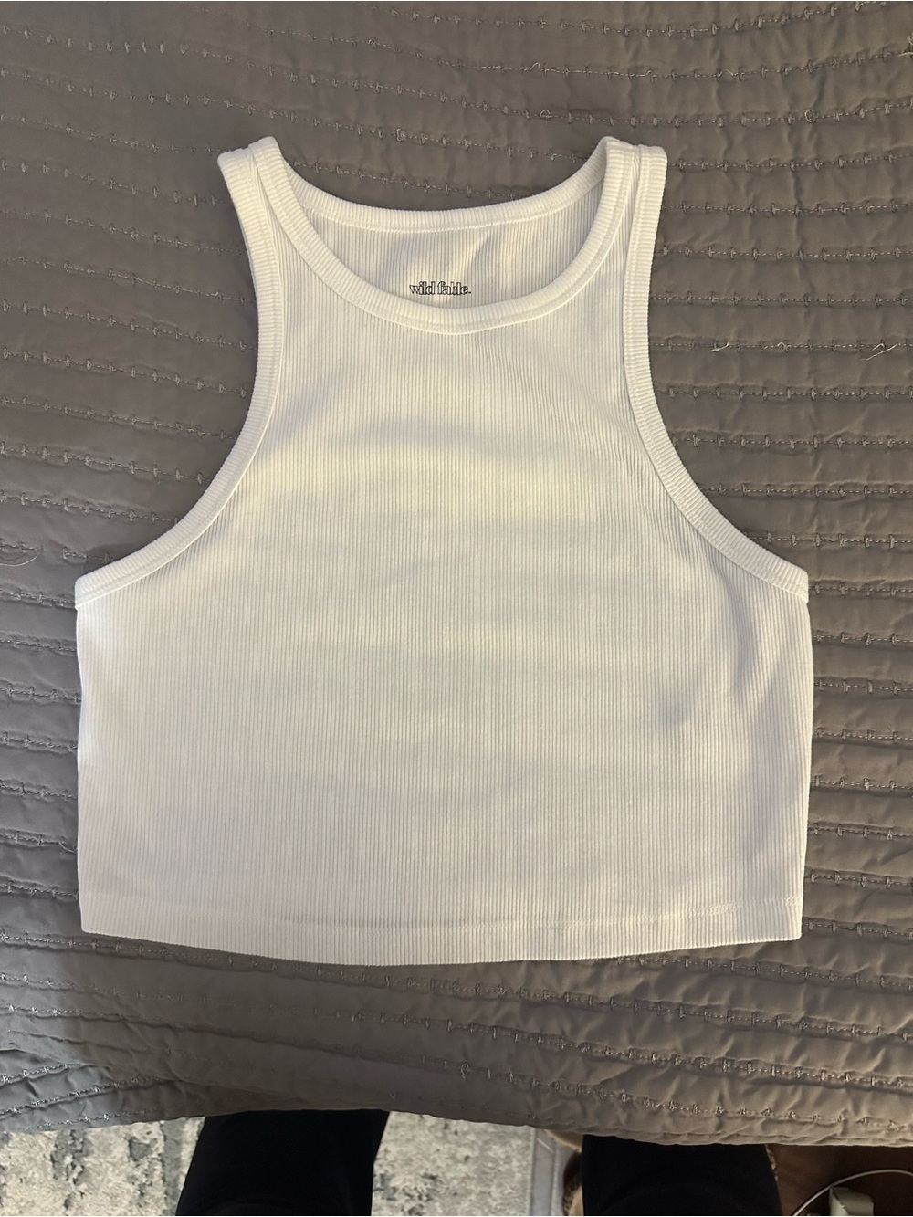 wild fable White Ribbed Cropped Tank